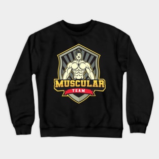 Muscular Man Illustration Design Crewneck Sweatshirt